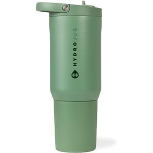 HydroJug Sport - Stainless Steel Tumbler with Straw, Vacuum Insulated, 20oz Leakproof Water Bottle, Ergonomic Design, Reusable, Dishwasher Safe, Rubber Base, Durable for Gym or Outdoors, Sage