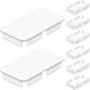 Xuhal Internal Vinyl End Caps PVC End Caps for Pocket Rail Vinyl Fence Post Caps Vinyl Fence Parts, Inner Clips Dimensions(8 Pcs,2 x 3.5 Inch, Inner 1.8" X 3.25")