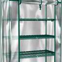 4 Tier Mini Greenhouse - Portable Greenhouse with Locking Wheels and PVC Cover for Indoor or Outdoor - 27 x 19 x 63-Inch Green House by Home-Complete
