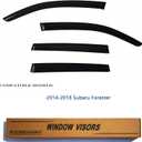Window Visors Rain Guards fits 2014-2018 Forester, Out-Channel Window Wind Deflectors Vent Shades Accessories, Dark Smoke 4 Pcs, 2015 2016 2017