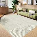 Washable Area Rug 8x10 - Large Sage Green Boho Rugs for Living Room Soft Abstract Bedroom Rug Ultra-Thin Modern Rainbow Carpet Stain Resistant Rug for Dining Room Nursery Room Home Decor (8' x 10' (Rectangular))