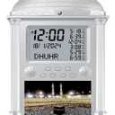Azan Clock, Muslim Athan Wall Clock Alarm with LCD Display, Digital Azan Clock for Home/Office/Mosque-Ramadan Eid Gifts (Silver)