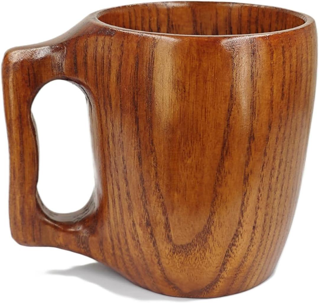 Handmade Wooden Cups, Mugs, Coffee Cups, Practical and Versatile, 9.3 ounces Suitable for Holding Wine, Juice, Tea, Milk, Latte