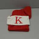 Christmas Stockings with Initials, 20 Inches Large Knit Embroidered Letter Red White Christmas Stocking, Monogram Christmas Stocking for Famliy Holiday and Xmas Tree Fireplace (Letter K)