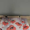 GLOKAK Red Poppies Wall Art - Modern Floral Red Poppy Flower on Grey Background Painting Poster Canvas Print Artwork For Home Bathroom Bedroom Decoration (24"x16")