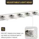 OKELI 5 Light Bathroom Vanity Light Brushed Nickel Modern 36W LED Dimmable Vanity Light Over Mirror 350 Adjustable Lamp Head Cold White 6000K ETL Listed 36.2Inch