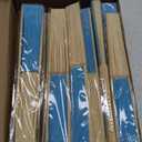 Yinkin 24 Pack Folding Fans Bamboo Handheld Folded Craft Hand Japanese Chinese Fans for Weddings Bridal Dancing Church DIY Decoration Women Kids Gift Party Favors (Lake Blue)