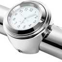 Bike Clock - Waterproof Handlebar Mount Clock for Cruiser, Vintage Bikes, and Motorcycles, Fits 7/8" to 1" Handlebars