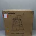 Cowiewie 2-in-1 Fold High Chair for Babies and Toddlers, Convertible Compact Highchair for Dining Table with Removable Tray, Water Resistant Cushion and Harness(Grey)