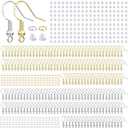 Hypoallergenic Earring Hooks, 600 Pcs Earring Making Supplies Kit with Earring Hooks, Jump Rings and Earring Backs for Jewelry Making (Silver and Gold)