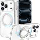 ACESTAR 360 Magnetic Stand Case Compatible with iPhone 17 Pro, Rotatable Flexible Ring Holder Phone Cover for Men Women | Compatible with MagSafe | Shockproof & Anti-Scratch | Anti-Yellowing Clear