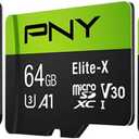 PNY 64GB Elite-X Class 10 U3 V30 microSDXC Flash Memory Card, 3 Count (Pack of 1) - 100MB/s, Class 10, U3, V30, A1, 4K UHD, Full HD, UHS-I, Micro SD