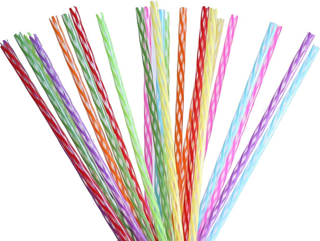 Hogg Reusable Straws - Rainbow (24 Pack), Plastic Straws Reusable, Tumbler Accessories, 11 inch