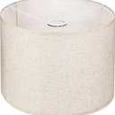 Beige Lamp Shade, Large Drum LampShades, Replacement Drum Lamp Shade Natural Linen Hand Crafted for Table Lamps, Floor Lamps, Easy Assembly Required(13" Top X 13" Bottom X 9.8" High)