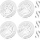 Therwen 4 Pcs 10 Inch Round Vent Cover, White Round Ceiling Diffuser with Screws HVAC Vent Duct Cover Replacement Exhaust Fan Covers for Home Office Kitchen Ventilation Use, Outer Dimensions 13-15/16"