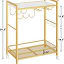 Joaxswe Bar Cart,2-Tier Home Bar Serving Cart with Lockable Wheels,Gold
