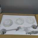 3-Light Mid Century Bathroom Light Fixture, Brushed Nickel Modern Vanity Light with White Marble Glass Shade, for Bathroom Mirror, Living Room, Bedroom, Hallway, E26 Base