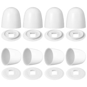 8 Packs White Toilet Bolt Caps 1.44IN Height Round Plastic Push-On Toilet Bowl Bolt Caps Covers Easy Installation Effectively Hides Bathroom Installation Marks