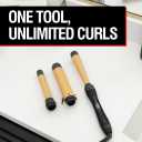 CHI Interchangeable Curling Wand, 3 Barrel Attachments For Versatile Curls, 0.5"-1.25" Inverted Tapered Barrel, 1" & 1.5" Barrel