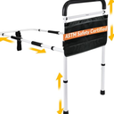 FSA/HSA Eligible, Vaunn Medical New Adjustable Bed Assist Rail Handle (Passed ASTM F3186–17 Safety Standard) and Hand Guard Grab Bar, Bedside Safety and Stability (Tool-Free Assembly), White/Black