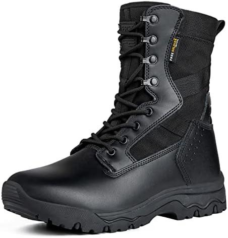 FREE SOLDIER Men's Work Tactical Boots 8 Inches Lightweight Combat Boots Durable Suede Leather Military Boot Desert Boot Size 11