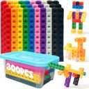 300 Pcs Linking Cubes for Math with Storage Boxes, Kids Counting Blocks for Math STEM Connecting Cubes Math Manipulatives Classroom Learning Supplies for Preschool and Elementary Aged Kids