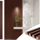 Art3d Slat Wood Wall Paneling for Interior and Ceiling Decoration - Pack of 4pcs + 1pc End-Trim, Size 108 x 5.7in.- Walnut