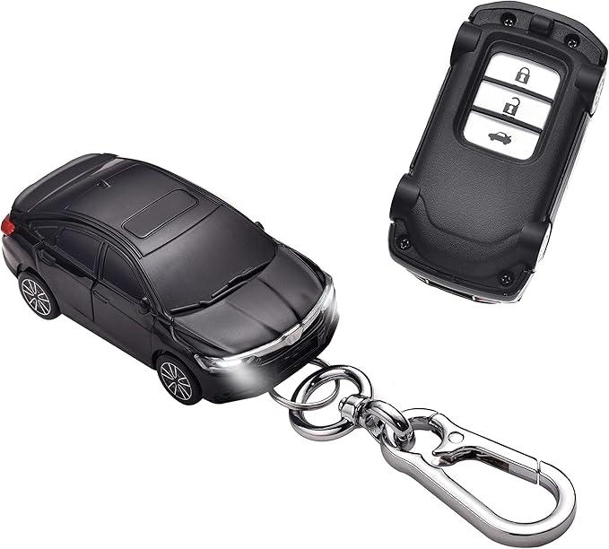 For Honda Key Fob Cover Key Shell Upgraded Version with lamp, Compatible with Honda Accord Civic CRV Pilot Odyssey Passport Smart Remote Key - Black