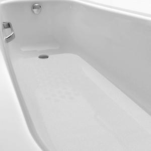 16" x 40" Non Slip Bathtub Mat with Drain Cut Out Non Skid Safety Bath Mat Adhesive Peel and Stick Bath Tub Mat Arc Angle PEVA Tub Anti Slip Stickers for Shower Floor Wet Areas(Transparent)