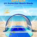 Rhino Valley Beach Tent with Double Zippered Doors, Beach Tent Sun Shelter with UPF50+ UV Protection, Beach Canopy Portable Storage Bag for Beach Camping Fishing, for 2-3 People