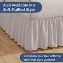Pleated Bed Skirt Full Size - 3 Sided Pleated Bed Skirt Full - Ultra-Soft, Easy Fit with 15 Inch Tailored Drop - Hotel Quality, Wrinkle & Fade Resistant - for Women, Men, Kids and Teens - Light Grey