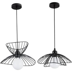 Retro Black Pendant Light Over Kitchen Island, Adjustable Modern Hanging Light Fixture, Industrial Pendant Lighting for Dining Room, Living Room, Bedroom, Hallway, Kitchen, Bar, 11.81"