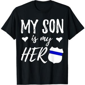 My Son is my Hero T-Shirt - Police Officer Son Shirt T-Shirt S