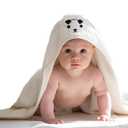 Ioly's Hooded Baby Bath Towels for Newborn Essentials 41" x 41" (Large) Kid Towel with Hood for Toddler Babies Infant Baby Towels with Hood Cosas para Bebes recien nacidos Baby Bath Items (White)