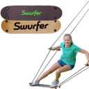 Swurfer TreeSkate Skateboard Swing, Outdoor Stand Up Surf Swing, Holds Up to 200 lbs, Ages 6 and Up, Adjustable Handles, Grip Tape, Kids Outdoor Play Equipment for Children and Adults (Waves)