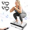Vibration Plate Exercise Machine | with Bluetooth for Lymphatic Drainage | 400lbs Capacity with 9 Preset Modes & 99 Speed | Home Gym Equipment for Whole Body Vibrating Workout | Weight Loss & Toning (White)