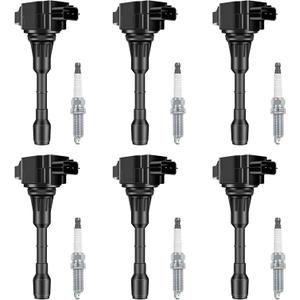 Set of 6 Ignition Coil Packs and Iridium Spark Plug Compatible with Nissan Infiniti Quest Maxima Pathfinder Murano Altima QX60 FX35 Q50 3.5L V6 Replace# UF550, 22448-JA10C, C1670