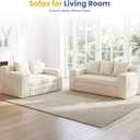 54” Boneless Couch Sofa Bed, Loveseat Cloud Couch, Sleeper Sofa with Storge and Handle, Convertible Pull Out Floor Bed, Couches for Living Room, Bedroom, Small Space, No Assembly Required (Beige)