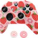 RALAN Controller Skin for Xbox Series, Anti-Slip Silicone Controller Cover Protector Case Compatible for Xbox Series Wireless/Wired Gamepad Joystick with 2 Cute Thumb Grips Caps (Pink)
