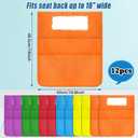 Chair Pockets for classrooms, 6 Bright Color Seat Storage Organizer for Kids School Supplies with 2 Large Pockets Keeps Students Organized and Classrooms Neat (12 Pack)