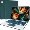 LAMA Touchpad Keyboard Case for iPad Air 11 inch 2025 7th/2024 6th & 10.9 -inch iPad Air 4th/5th Gen, Folio Keyboard Cover with Pencil Holder for 11 inch iPad Pro (4th/3rd/2nd/1st Gen), Dark Green