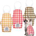 3 Pack Washable Female Dog Diaper with Adjustable Suspender, Reusable Doggie Period Panties for Heat, Fixed Onesie for Active Dogs, Absorbent Leakproof S