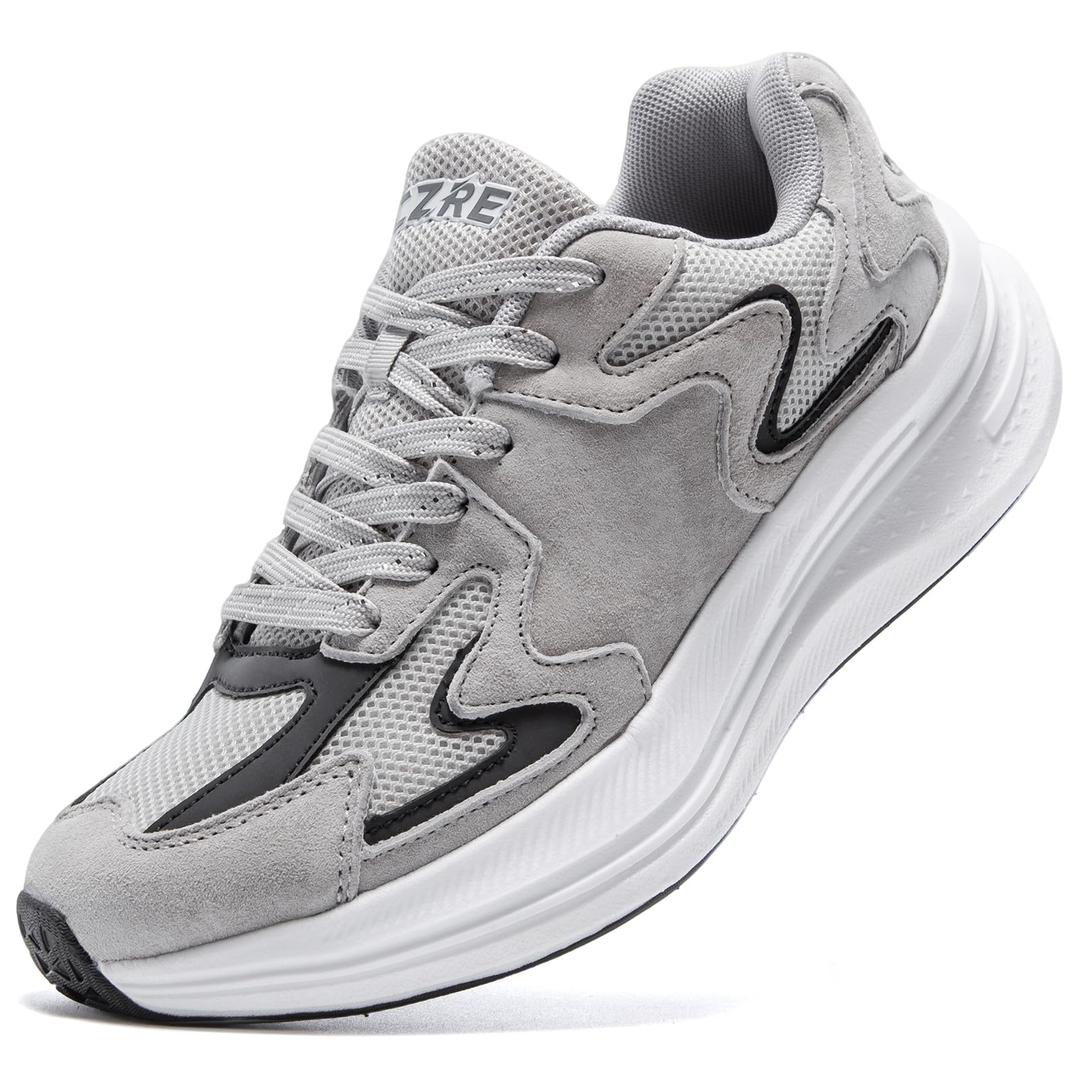 CZRE Orthopedic Walking Shoes for Women Slip On Trainers Comfortable Casual Athletic Sneakers for Ladies Everyday Walking Running Gym Grey