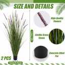 Thiccywoov 2 Pack Artificial Grass Plants, 5ft Tall Fake Lavender Plants Grass Indoor Outdoor in Pot, UV Resistant Fake Tall Greenery Lavender for Front Porch, Patio, Balcony Home House Decor