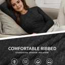 MANGOPOP Long Sleeve Shirts for Women Thermal Ribbed Crew Neck Lightweight Sweater Fitted Fall Winter Womens Tops 2025 Trendy (Gray, M)