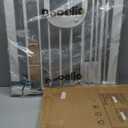 Babelio Baby Gate with Adjustable Cat Door,29-43" Auto Close Durable Pet door for Stairs,Doorways and House,Pressure Mounted,Easy Install,Effortless Walk Thru,White