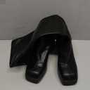 DOBOYG Knee High Boots Women Platform Chunky Block Heel Stretchy Square Toe Tall Patent Leather Long Boots, Size 40