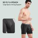 DAVID ARCHY Mens Underwear Boxer Briefs Breathable Soft Moisture-Wicking with Fly Underwear for Men Multipack (Small, B, Black/Dark Gray/Navy Blue-6.5"in 6 Pack)