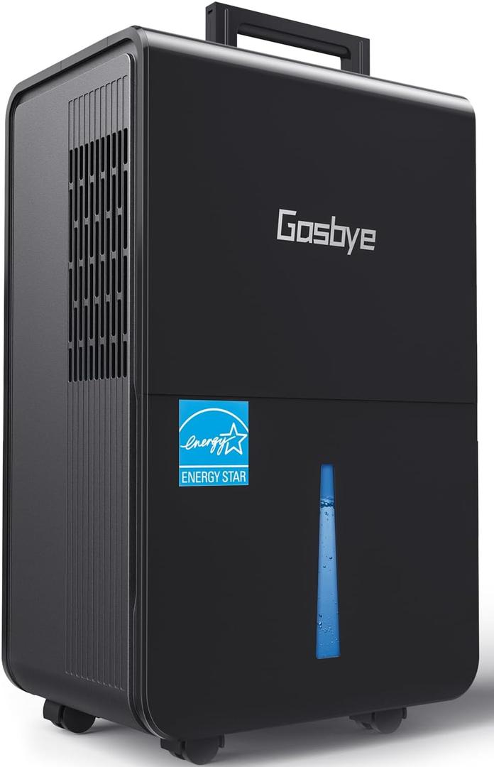 Gasbye 4500 Sq.Ft. 2025 Energy Star Dehumidifier for Basement with Drain Hose, Max 115 Pints/ D Dehumidifier for Large Room, [45dB Quiet Compressor], 1.7 Gallons Water Tank, Auto-restart, Black