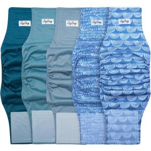 JoyDaog Reusable Dog Belly Bands for Male Dogs Diapers,5 Pack Premium Washable Dog Diapers Male Puppy Nappies Wrap,S